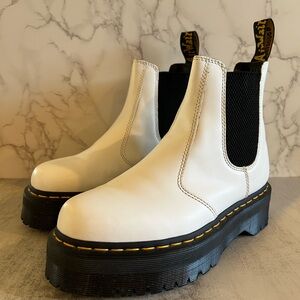 Sz 8 - Good Condition - Dr. Martens White Chelsea Boots